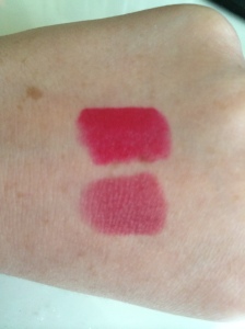 Lippie swatches - Cherries in the Snow and Plumful